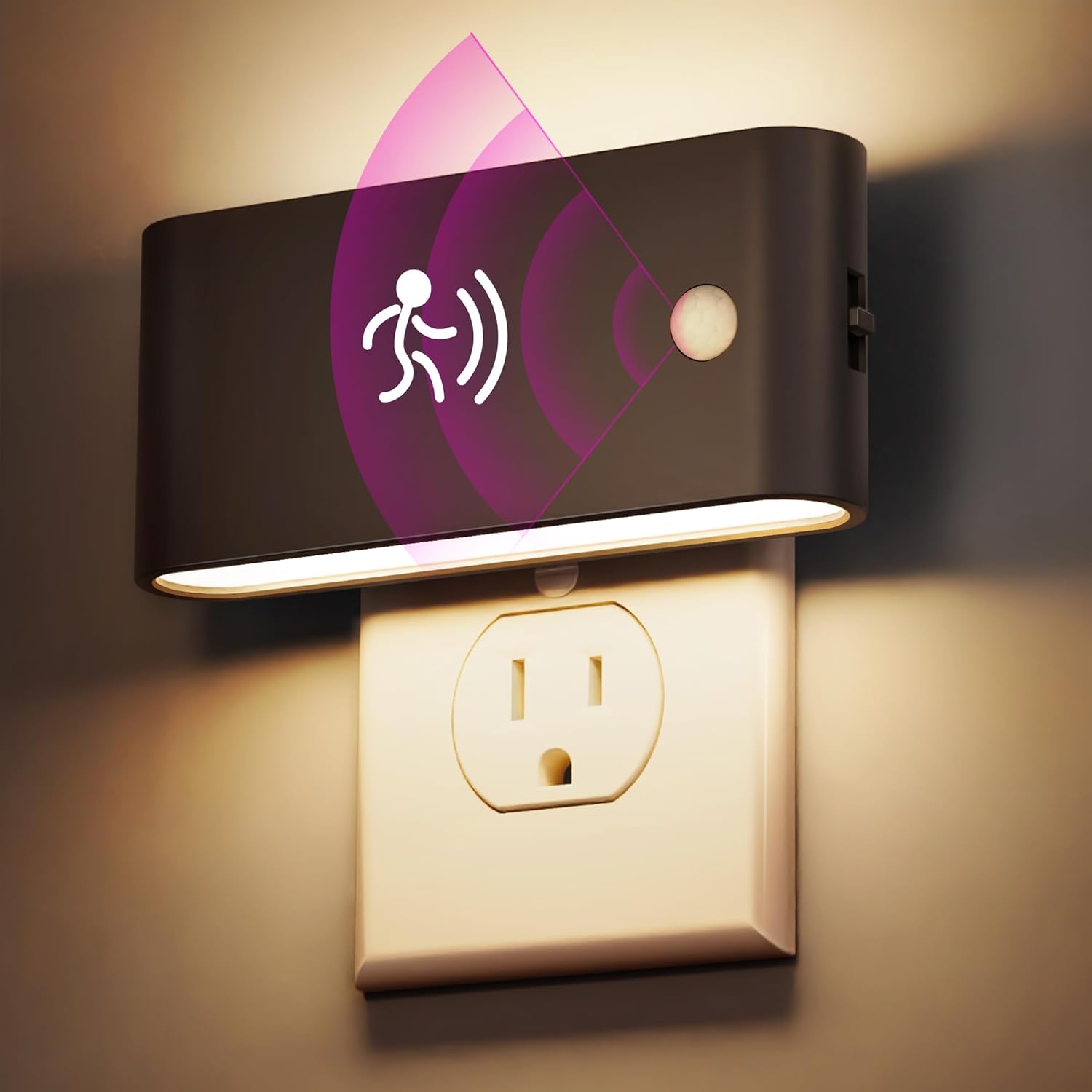Briignite Motion Sensor Night Light, 2 Pack Motion Activation Night Lights Plug into Wall, Auto On