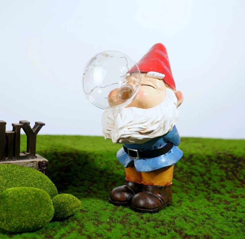 Garden Gnomes Outdoor with LED Solar Light - 11’’Spring Gnomes Decorations for Home/Yard/Patio with