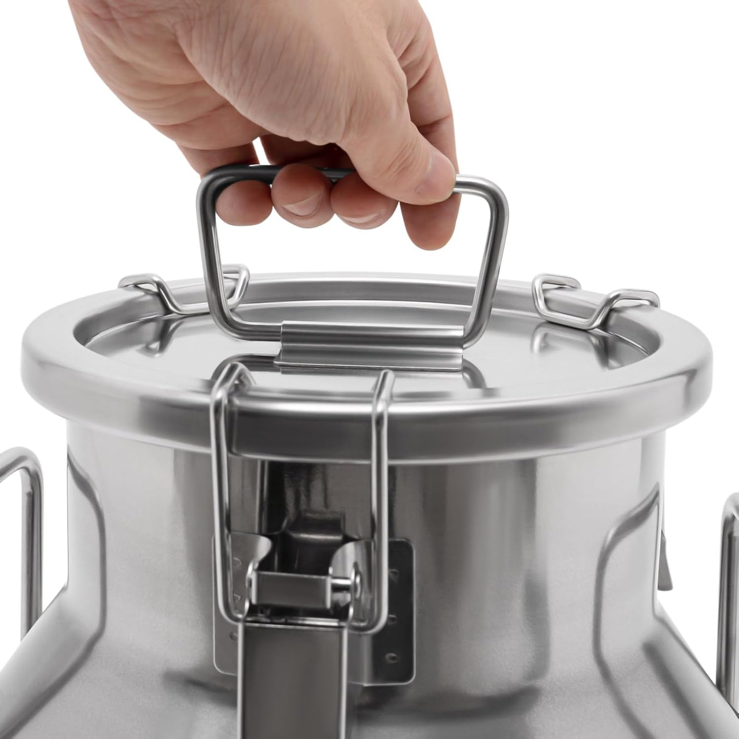 201 Food-Grade Stainless Steel Ice Bucket with Lid, 10L/2.64Gal Good Sealing Storage Canister Milk