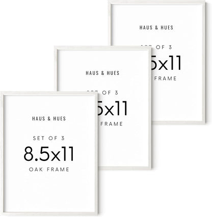 HAUS AND HUES Set of 3 Wood Picture Frames 8.5 X 11 - Wood Picture Frames 8.5 X 11 Document Frames