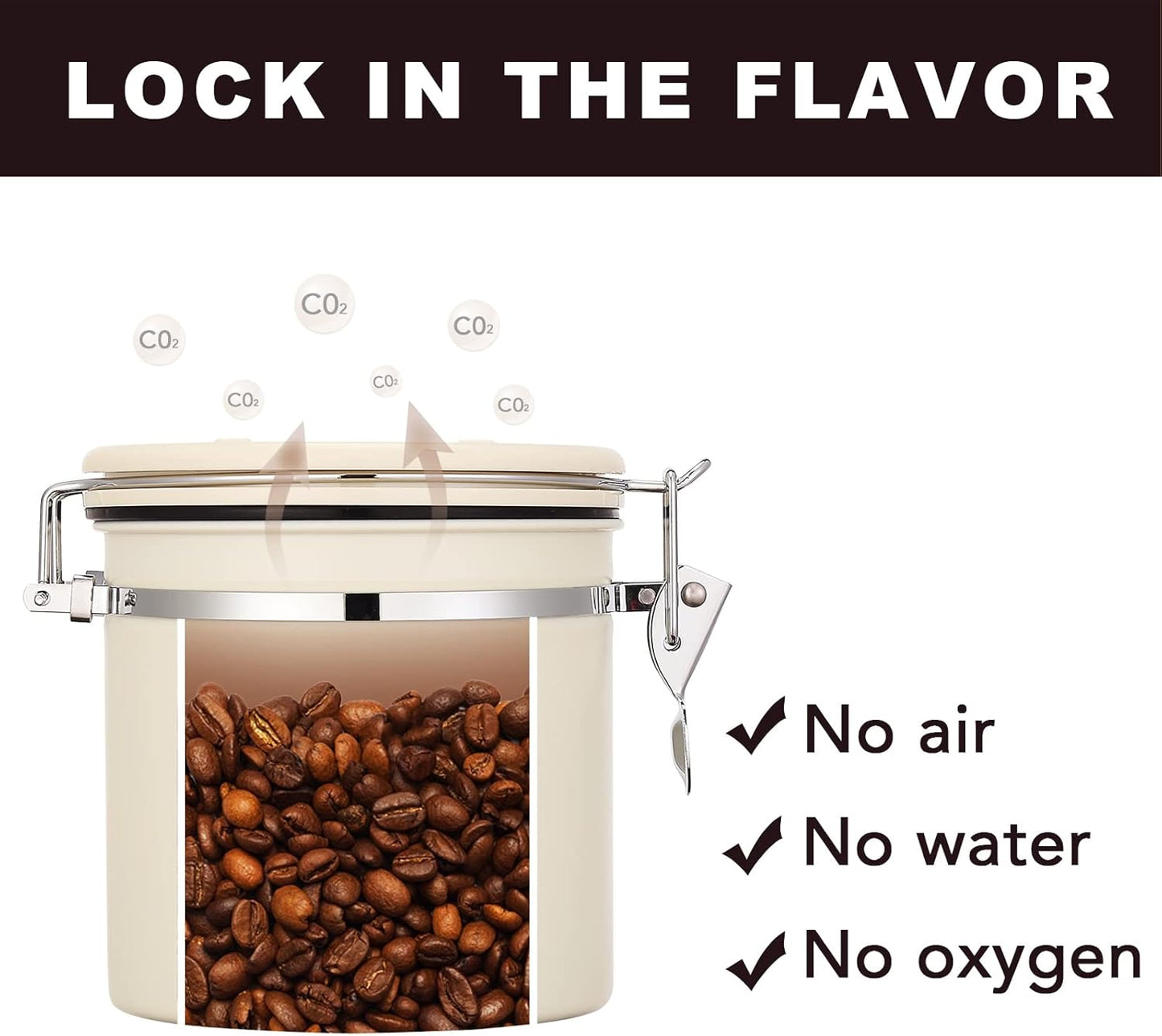 ShanSon Coffee Canister Airtight Coffee Container Stainless Steel Coffee Bean Storage Container