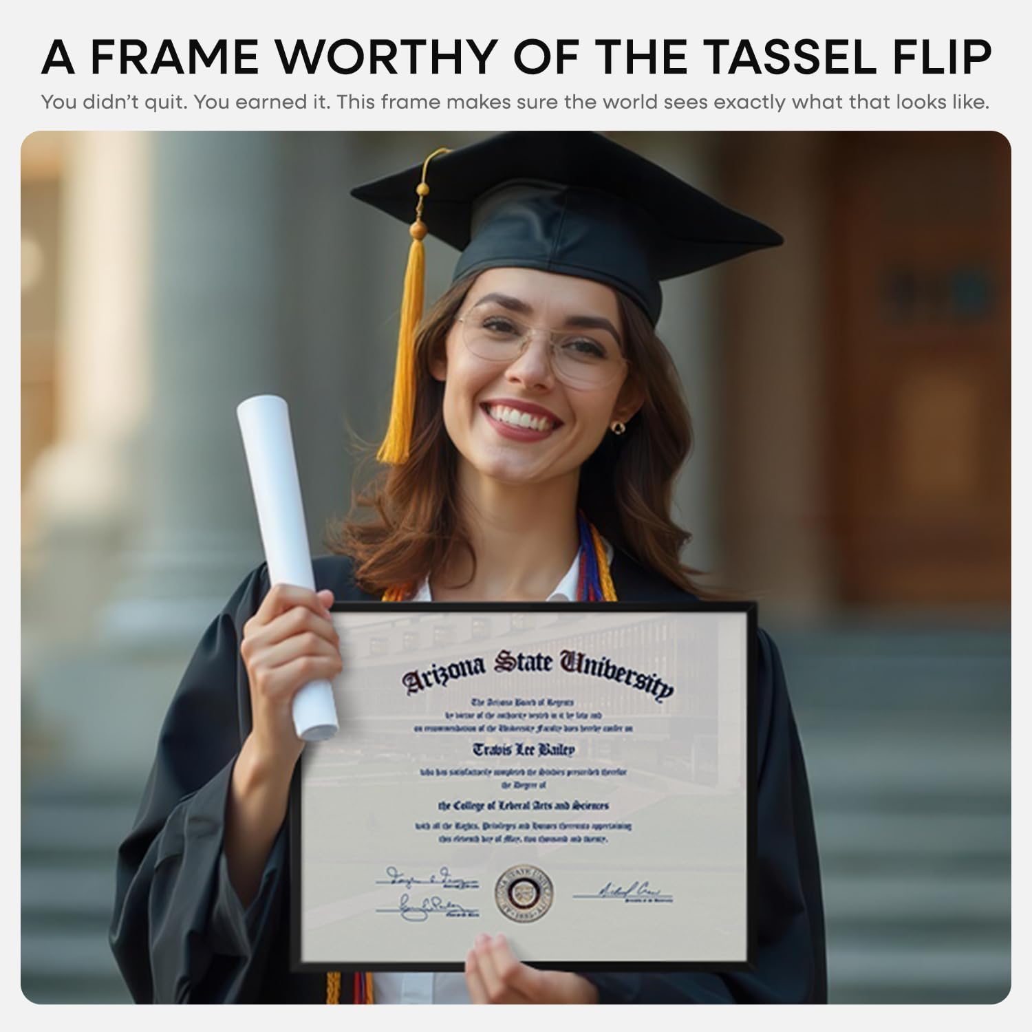 Homeforia 11x14 Diploma Frame Black, High End Metal 11 x 14 Certificate Frame with Mat 8.5 x 11