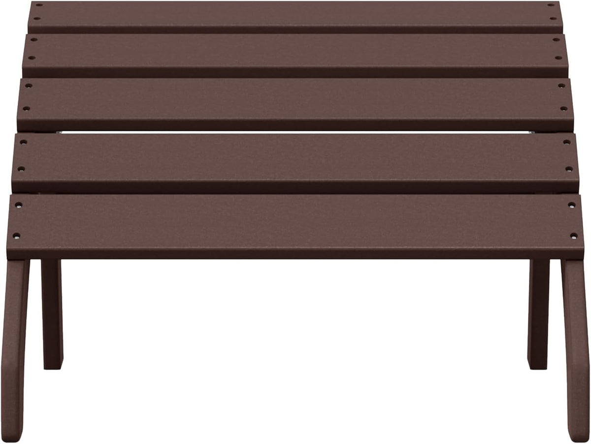 WestinTrends Dylan Outdoor Patio HDPE Adirondack Ottoman Footrest, Dark Brown