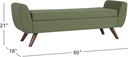HomePop Modern Storage Bench with Wood Legs Home Décor|Bench with Storage for Living Room & Bedroom