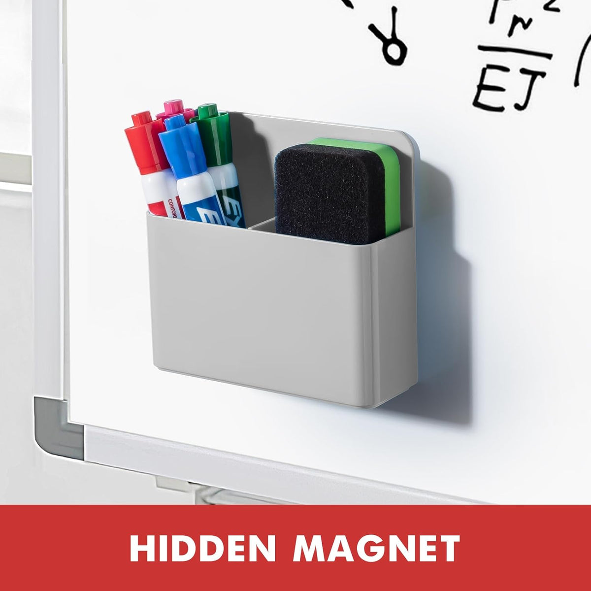 BEYGORM 2 Pack Plastics Magnetic Pen Holder for Refrigerator, Dry Erase Marker Holder for