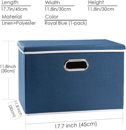 PRANDOM Large Collapsible Storage Bin with Lid [1-Pack] Fabric Foldable Storage Box Organizer