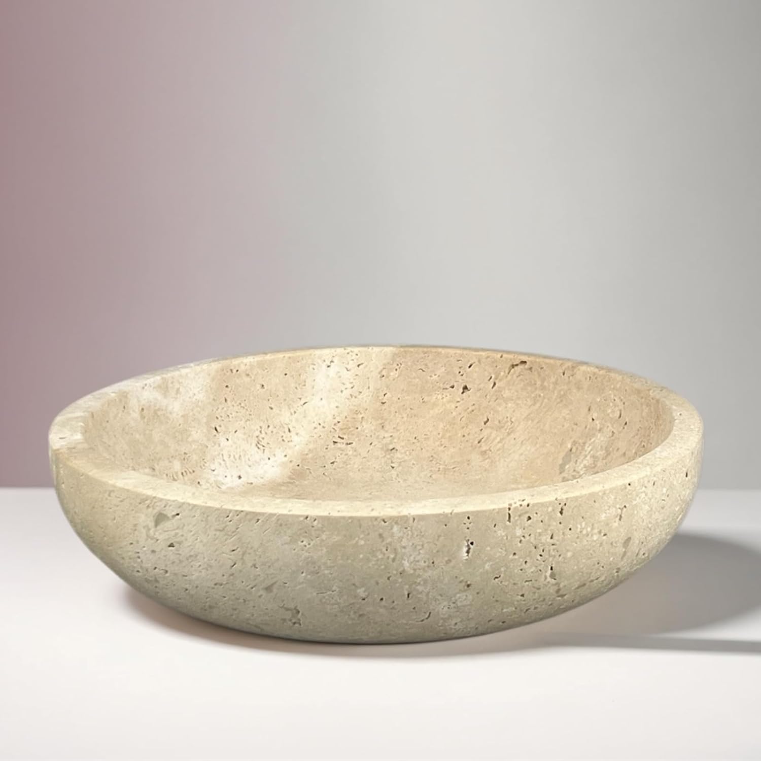 Travertine Decorative Bowls for Home Decor, Marble Fruit Bowl for Kitchen Counter, Keys Bowl for