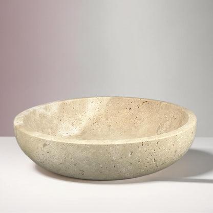 Travertine Decorative Bowls for Home Decor, Marble Fruit Bowl for Kitchen Counter, Keys Bowl for