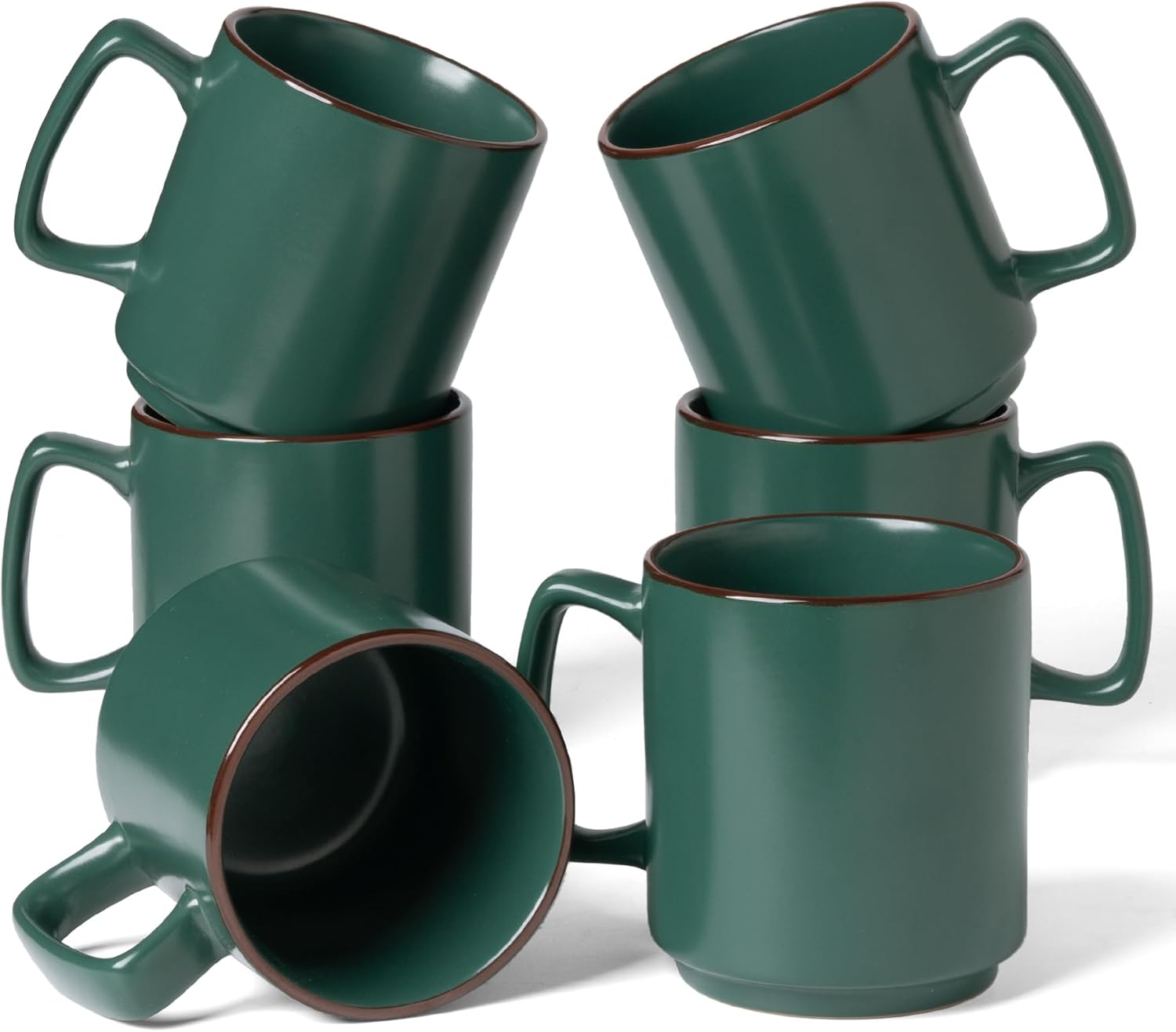 famiware Coffee Mugs Set of 6, Nebula 14oz Coffee Mugs, Ceramic Cup Set with Handle for Latte, Tea