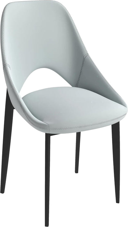 LeisureMod Amalfi Upholstered Fabric Dining Chair – Modern Side Chair with Iron Legs, Mid-Century