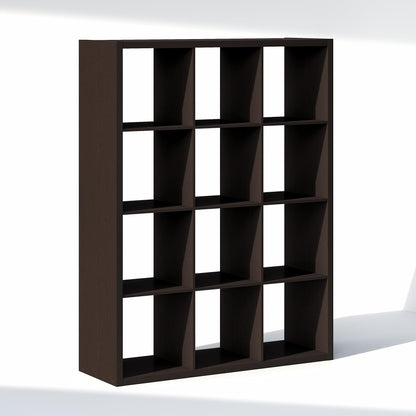 Furinno Cubic Extra Thick 12-Cube Closet Organizers and Storage, Dark Oak