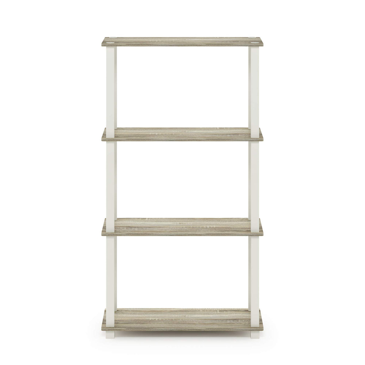Furinno TURN-S-TUBE Storage Shelves, 4-Tier Book Shelf, Corner Shelf, Toolless Open Shelves, for