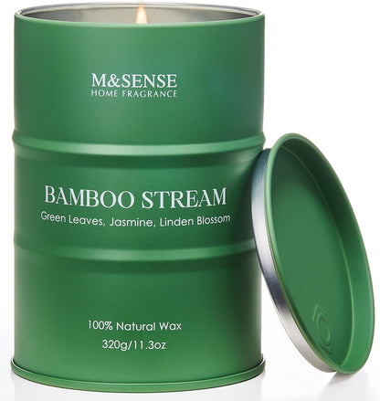 M&SENSE Bamboo Scented Candles Natural Non Toxic, Aromatherapy Candle for Stress Relief Meditation
