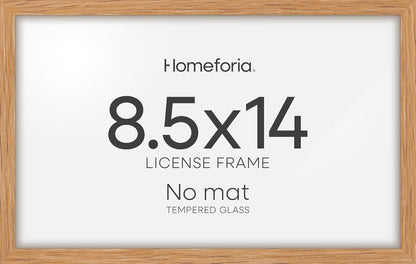 Homeforia 8.5x14 Marriage License Frame Wood, High End Natural Oak 8.5 x 14 Certificate Frames