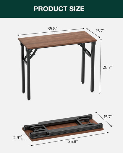 Frylr Small Folding Computer Desk – Portable 35.8 Inch Foldable Laptop Table, Collapsible and