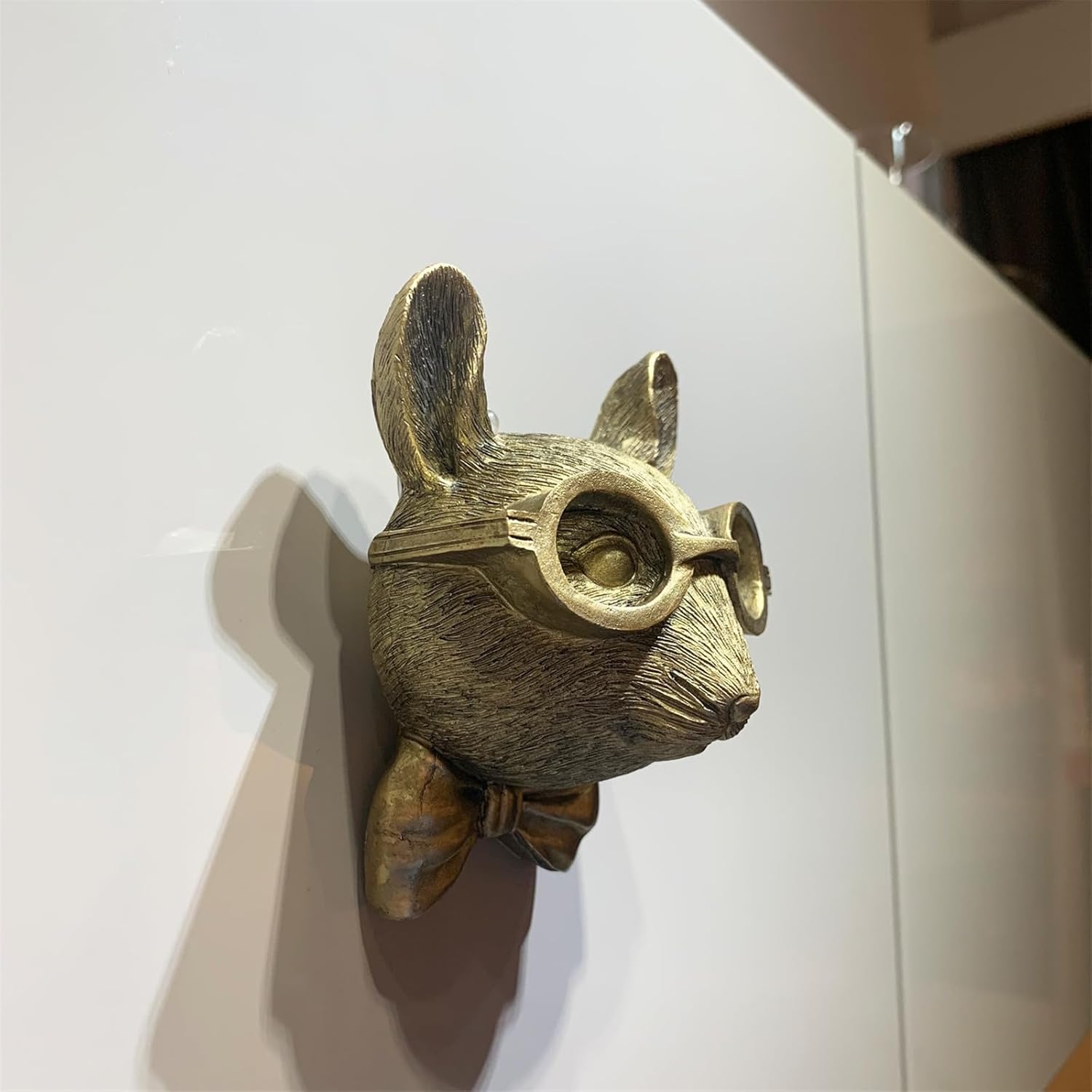 GUASDIE Animal Wall Decor: Faux Deer Head Mount, Resin Animal Head Wall Hanging for Living Room