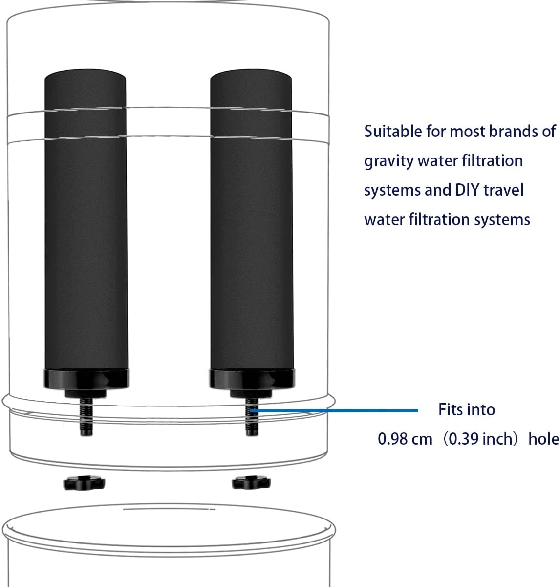 Huining 4PCS Black Filters for Purification Unit Filter Replacement Household Bucket Filtration