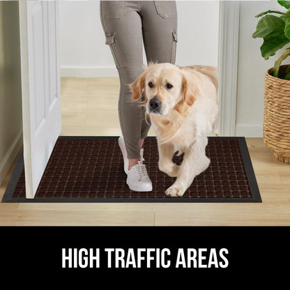 GORILLA GRIP 100% Waterproof All-Season WeatherMax Doormat, 47x35, US Designed Natural Rubber