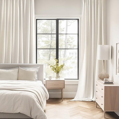 MIULEE Ivory Back Tab Blackout Curtains 120 Inch Long 2 Panels Set for Bedroom, Rod Pocket/Pinch