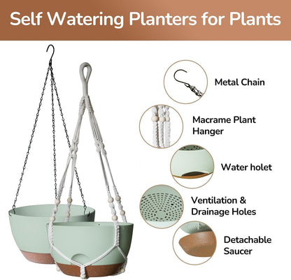 12 Inch Hanging Baskets for Plants Outdoor, Hanging Planters for Indoor Outdoor Plants, Hanging