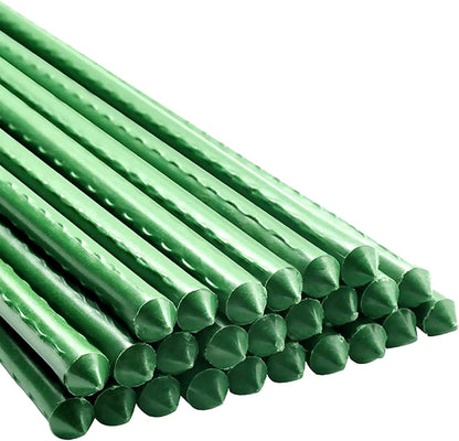 Garden Plant Stakes 48 Inch 4Ft Steel Plant Stick Support, 25 Pack Tomato Stakes for Growing