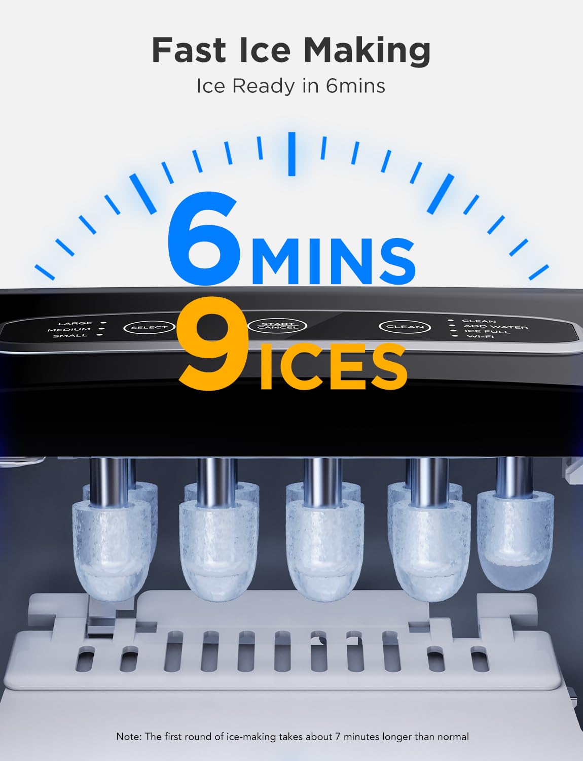 GoveeLife Smart Countertop Ice Makers, Portable Ice Maker Machine with Self-Cleaning, 6 Mins 9