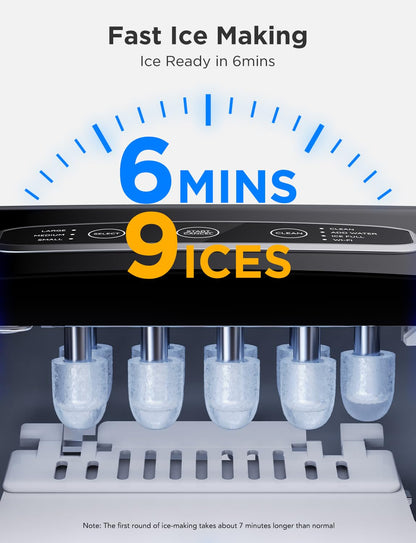 GoveeLife Smart Countertop Ice Makers, Portable Ice Maker Machine with Self-Cleaning, 6 Mins 9