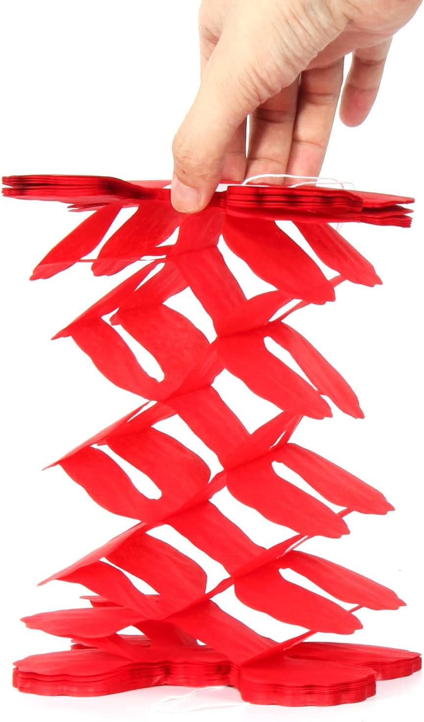 Black White-Red Party-Decorations Streamers Garland - 157Ft Graduation Four-Leaf Clover Hanging