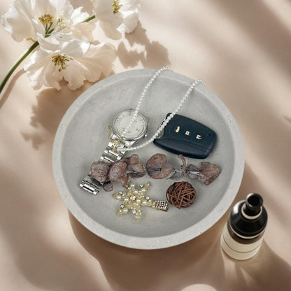 Travertine Decorative Bowls for Home Decor, Fruit Bowl for Kitchen Counter, Keys Bowl for Entryway