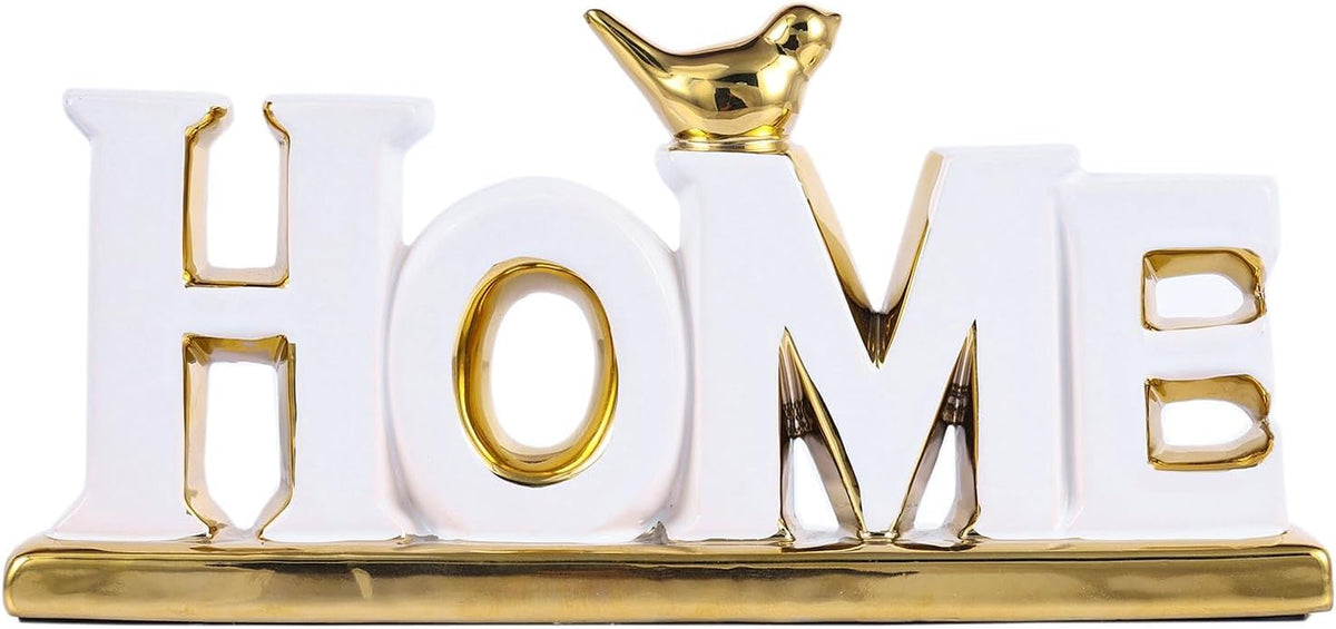 Love Sign Decoration,White and Gold Love Signs for Home Decor Statue,Modern Bird Sculpture
