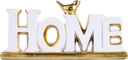 Love Sign Decoration,White and Gold Love Signs for Home Decor Statue,Modern Bird Sculpture