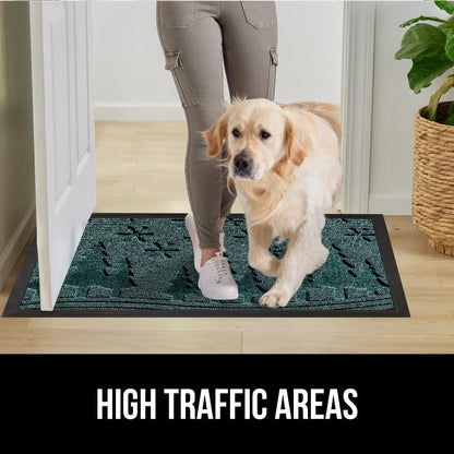GORILLA GRIP 100% Waterproof All-Season WeatherMax Doormat, US Designed Natural Rubber, Stain and