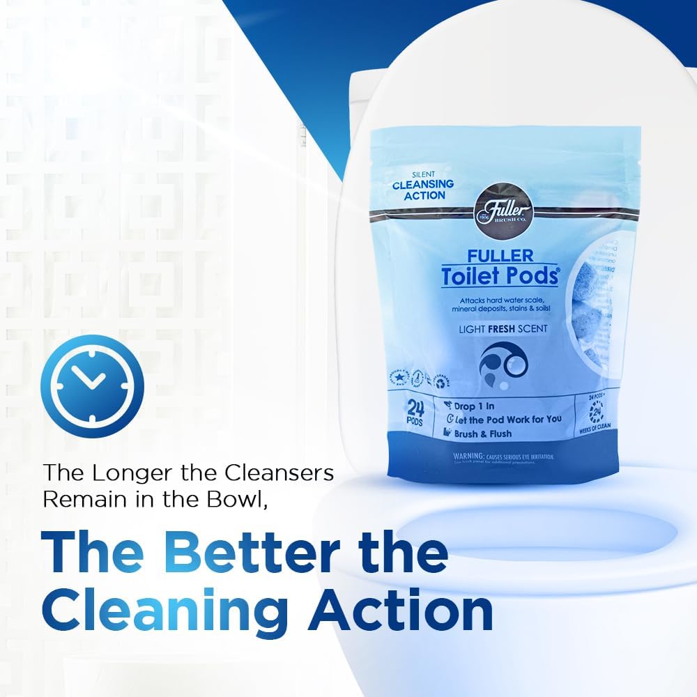 Fuller Brush Toilet Bowl Cleaner Pods - Water Soluble Tablet Cleansers, Cleans Descales & Refreshes