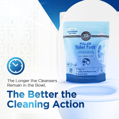 Fuller Brush Toilet Bowl Cleaner Pods - Water Soluble Tablet Cleansers, Cleans Descales & Refreshes