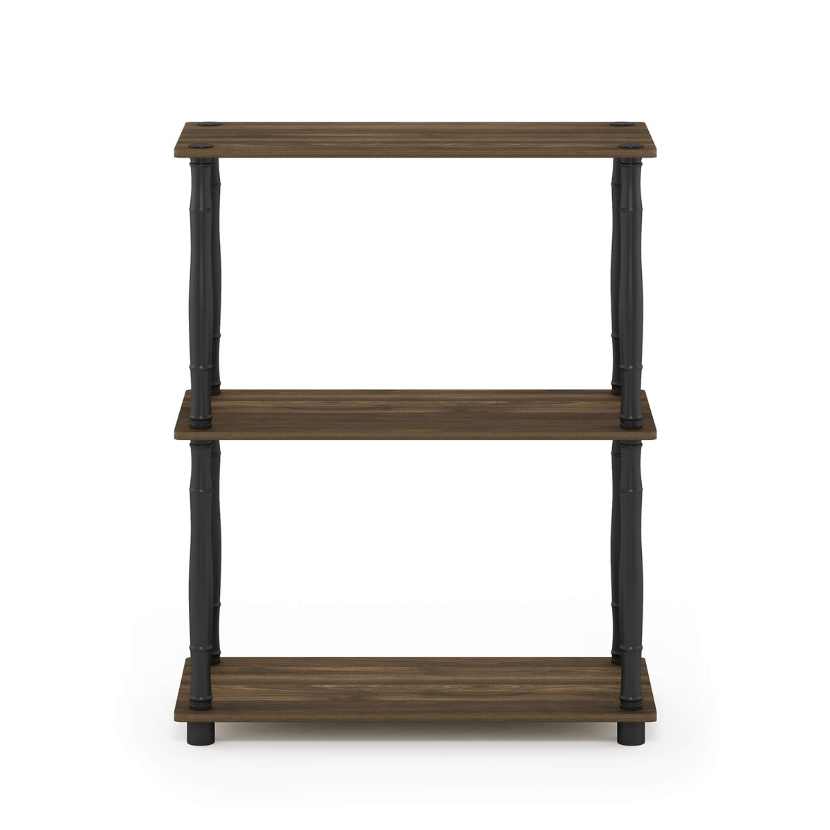 Furinno TURN-N-TUBE Storage Shelves, 3-Tier Book Shelf, Corner Shelf, Toolless Open Shelves, for