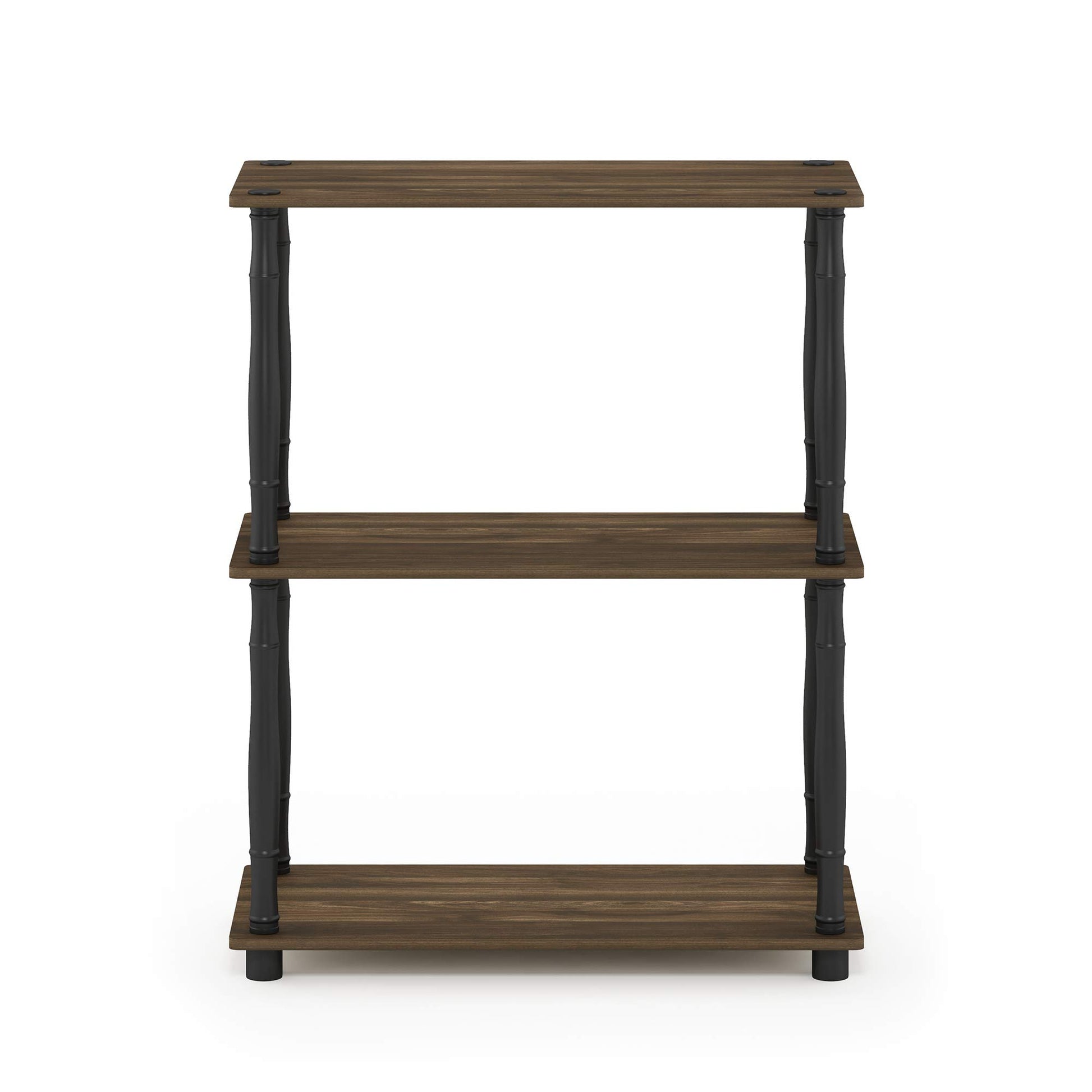 Furinno TURN-N-TUBE Storage Shelves, 3-Tier Book Shelf, Corner Shelf, Toolless Open Shelves, for