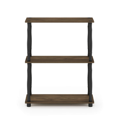 Furinno TURN-N-TUBE Storage Shelves, 3-Tier Book Shelf, Corner Shelf, Toolless Open Shelves, for