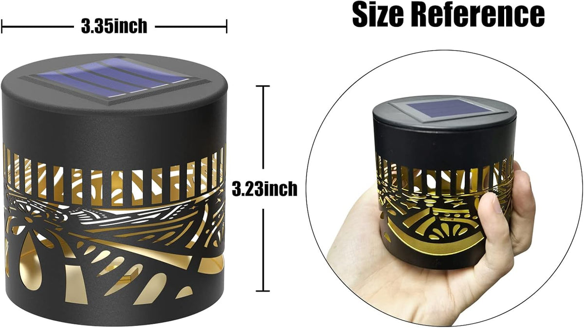 4 Pack Solar Fence Lights Metal Solar Powered Outdoor Wall Deck Lights Lotus Theme Waterproof Fence