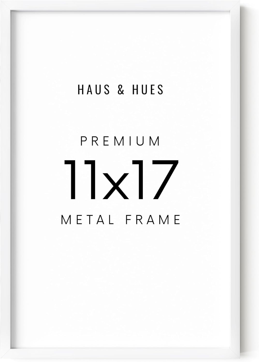 HAUS AND HUES 11x17 White Picture Frame - 11X17 Poster Frame - Aluminum, Vertical & Horizontal