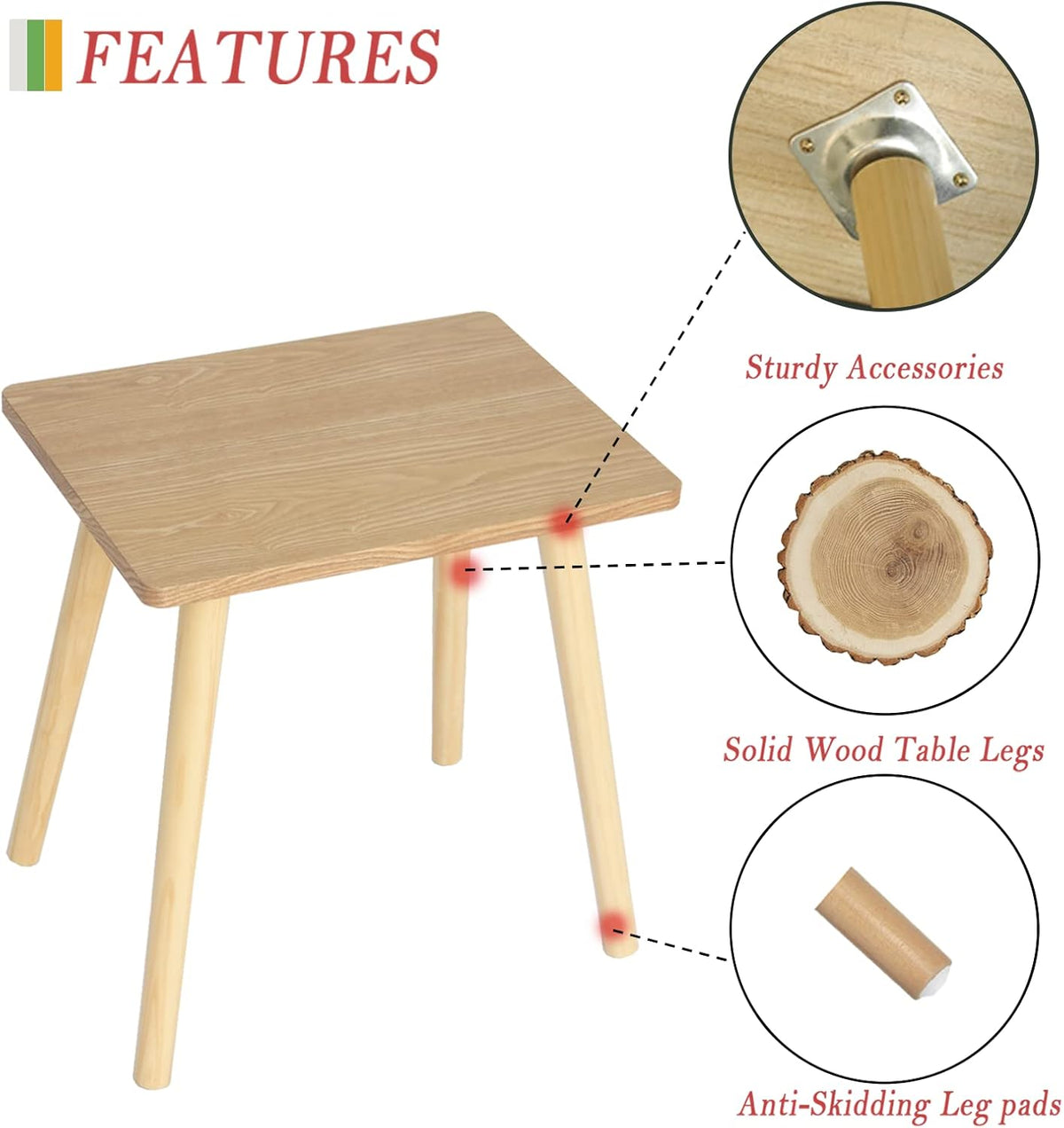 AWASEN Side Table, Small End Accent Table for Living Room Bedroom Office Small Spaces, Modern Wood