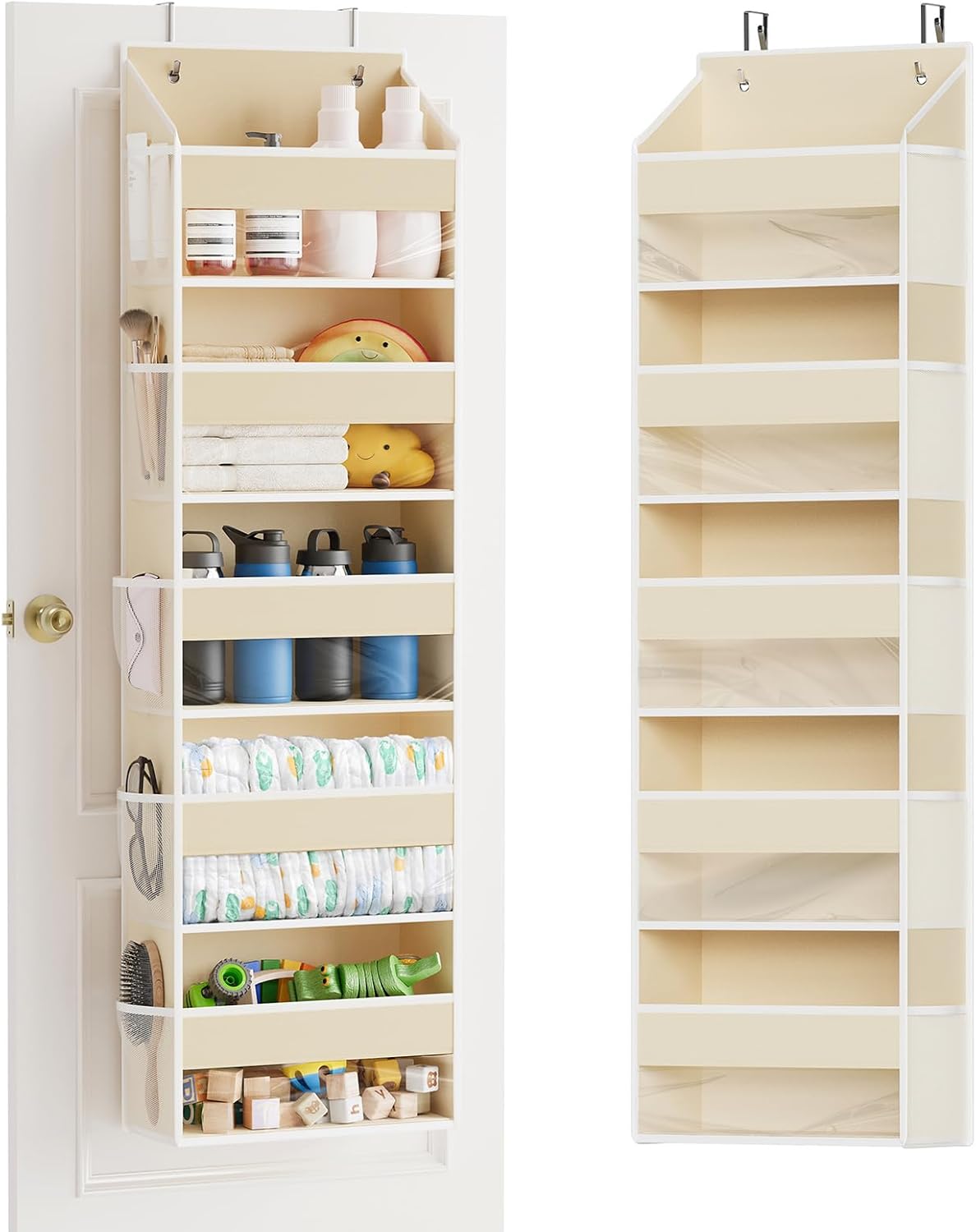 SpaceAid 1 Pack Over The Door Organizer with 5 Large Pockets and 10 Mesh Side Pockets, 5 Layers