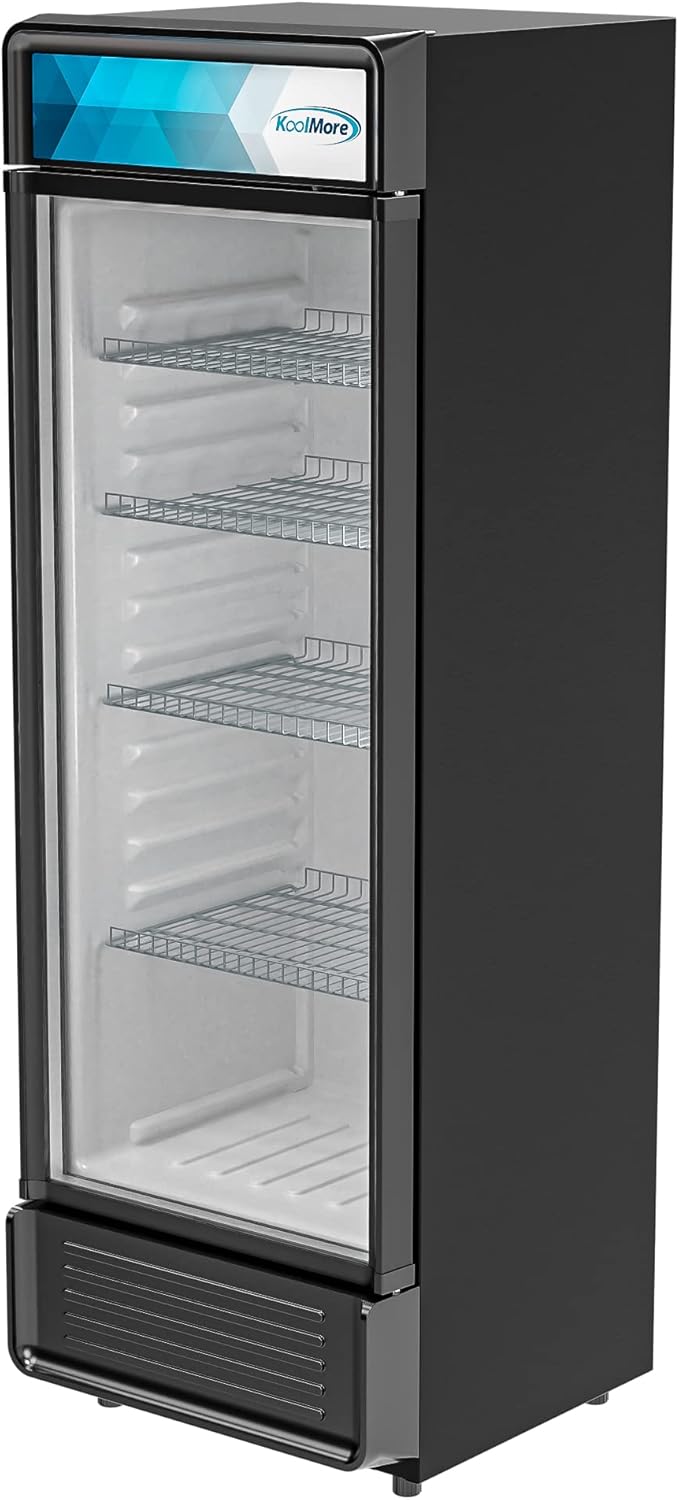 KoolMore Commercial One Glass Door Display Upright Beverage Refrigerator Cooler Merchandiser - 12
