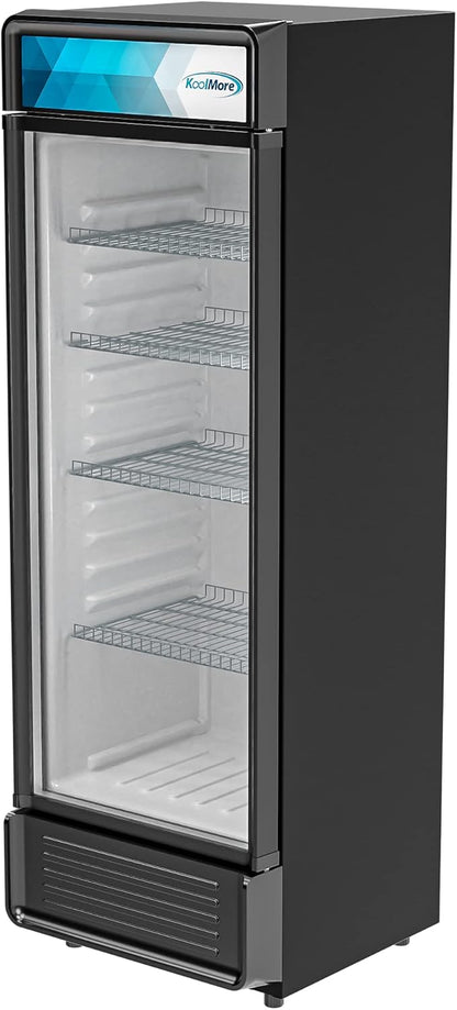 KoolMore Commercial One Glass Door Display Upright Beverage Refrigerator Cooler Merchandiser - 12