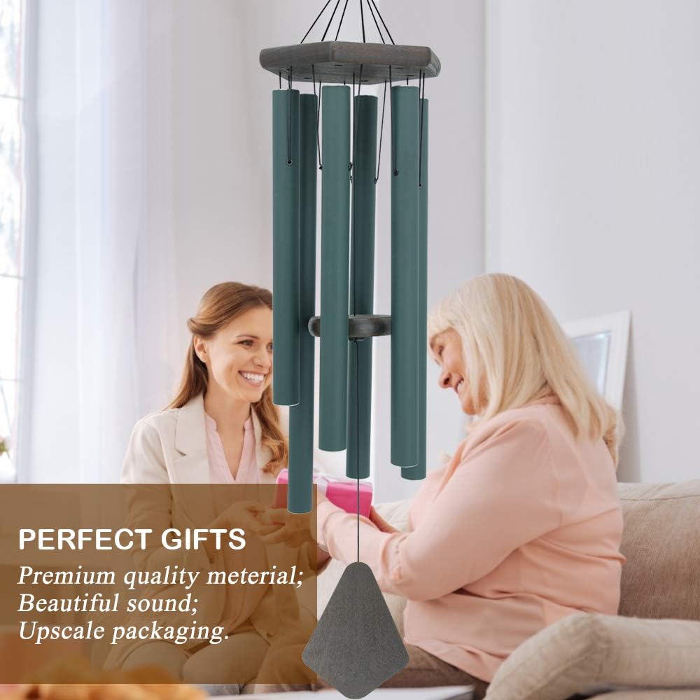 Sympathy Wind Chimes Outdoor Deep Tone,36Inch Melody Wind Chimes Large with 6 Heavy Tubes Tuned