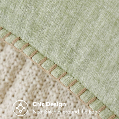 MIULEE Pack of 2 Couch Throw Pillow Covers 20x20 Inch Light Green Farmhouse Decorative Pillow