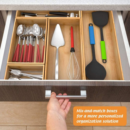 Bathroom Vanity Tray Organizer Bamboo, Small Wood Tray for Bathroom Counter Kicthen Drawer