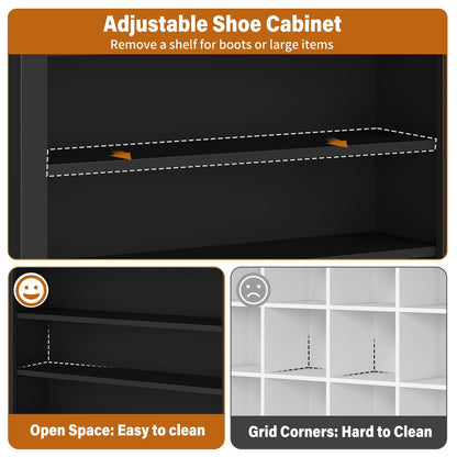 knoworld Freestanding Shoe Cabinet, Holds 40-45 Pairs, 71 Inch Tall 9-Tier Shoe Rack with