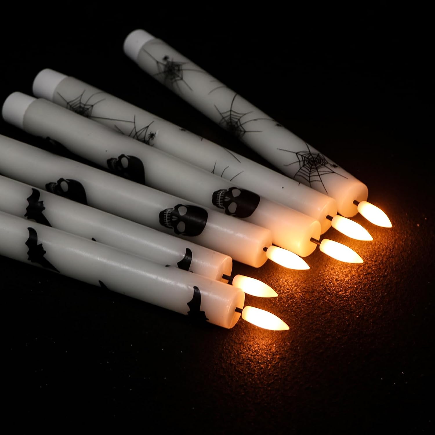 GenSwin Flameless Taper Candles with Remote Timer, 6Pcs LED Flickering Taper Candles Battery