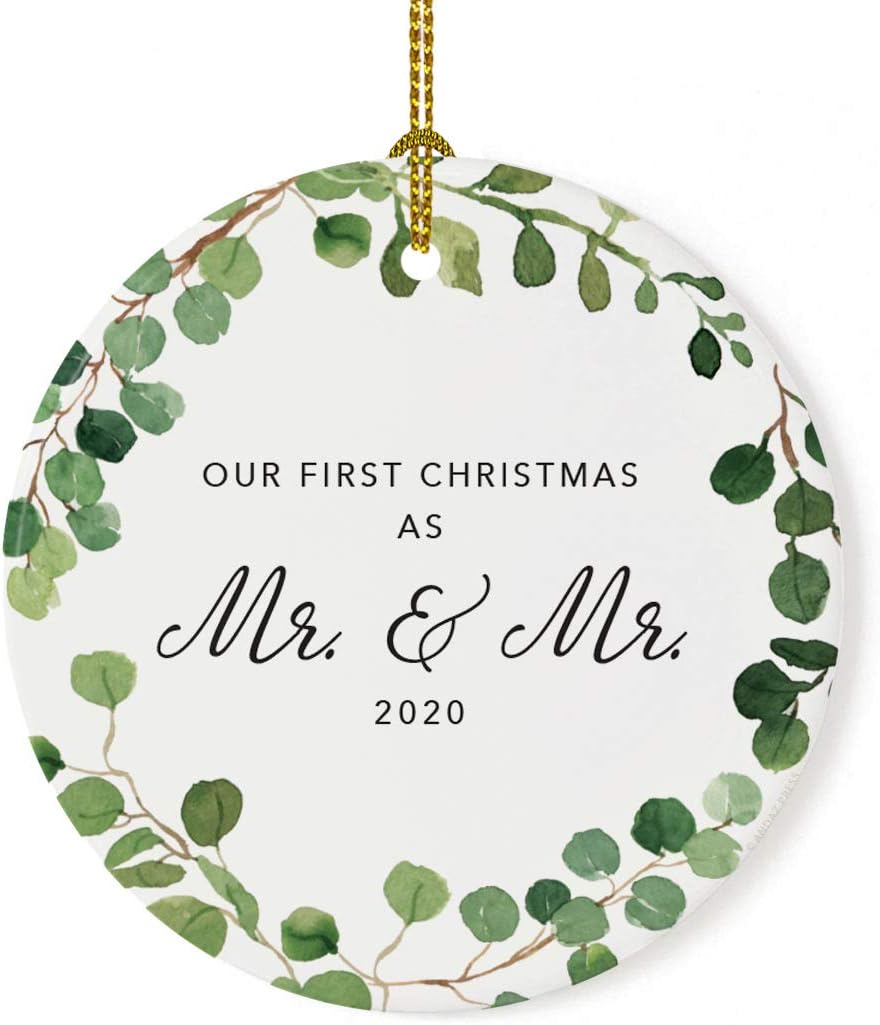 Andaz Press Custom Year Round Ceramic Porcelain Christmas Tree Ornament Keepsake Collectible Gift
