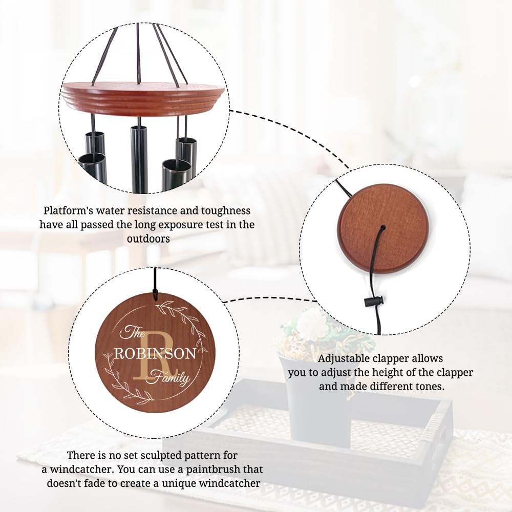 ASTARIN Personalized Wind Chimes Outdoor Deep Tone,35'' Customized Memorial WindChimes for Loss of